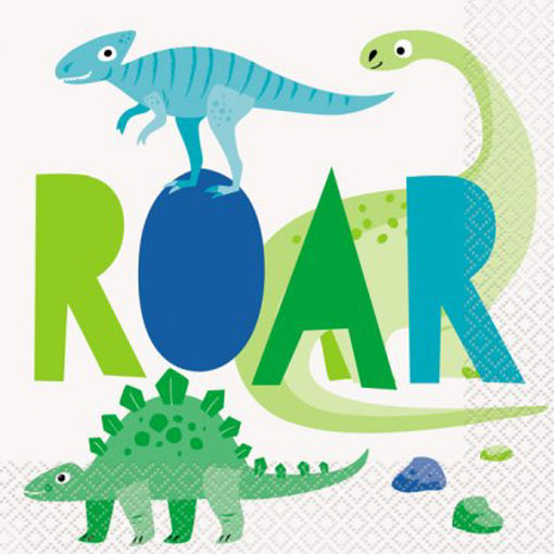 Picture of BLUE & GREEN DINOSAUR NAPKIN 33X33CM 20 PACK